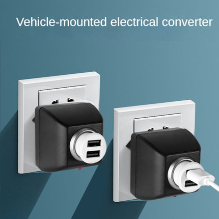 Vehicle Power Inverters 90-240V AC to 12V DC with Car Cigarette Lighter Socket Adapter Converter Vehicle Amplifier Power Output: DC 12V 600mA(EU Plug), 12V 600mA(EU Plug)