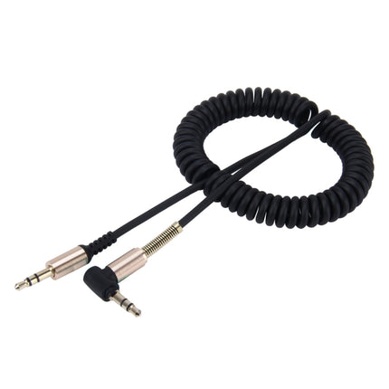 3.5mm 3-pole Male to Male Plug Audio AUX Retractable Coiled Cable, Length: 1.5m, Length: 1.5m(Black), Length: 1.5m (Red)