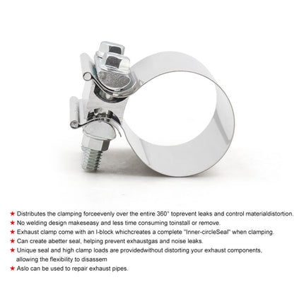3 inch Car Turbo Exhaust Downpipe Stainless Steel Lap Joint Band Clamp, 3 inch