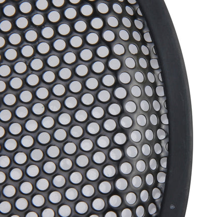 12 inch Car Auto Metal Mesh Black Round Hole Subwoofer Loudspeaker Protective Cover Mask Kit with Fixed Holder, 12 Inch