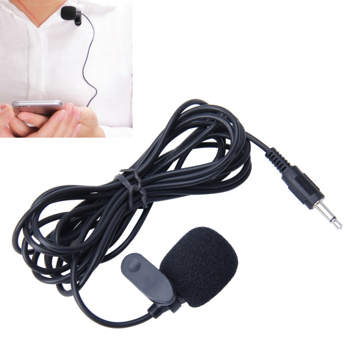 Car Audio Microphone 3.5mm Jack TS Plug Mono Mic Mini Wired External Clip Microphone Player for Auto DVD Radio, Cable Length: 2.0m, Clip