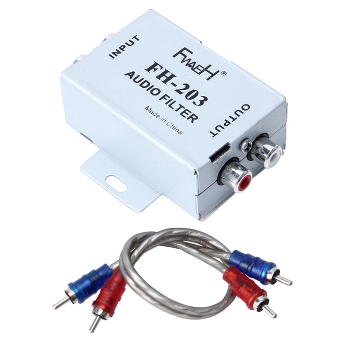 FH-203 12V Vehicle Car Audio Amplifier Noise Filter RCA Plug Loop Isolator for DVD Stereos, FH-203