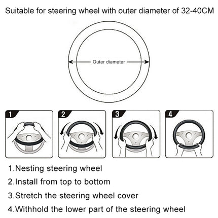Crocodile Texture Universal Rubber Car Steering Wheel Cover For 34-48cm Wheel