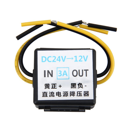 DC 24V to 12V Car Power Step-down Transformer, Rated Output Current: 3A