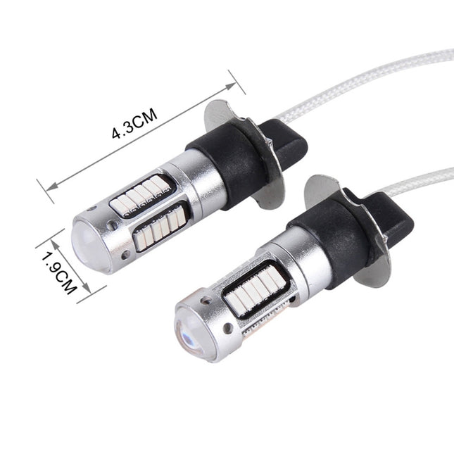 2 PCS H3 10W 30 SMD-4014 LEDs Car Fog Light, DC 12V, H3 (White Light), H3 (Blue Light), H3 (Pink Light), H3 (Ice Blue Light), H3 (Orange Light), H3 (Red Light)
