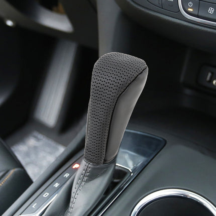 Universal Nonslip Breathable Genuine Leather Car Gear Shift Knob Cover