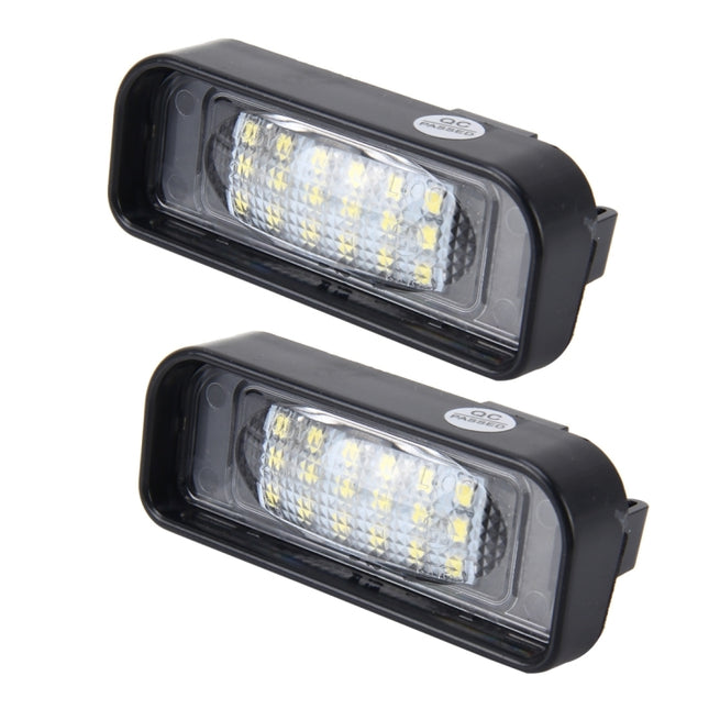 2 PCS License Plate Light with 18  SMD-3528 Lamps with Canbus for Mercedes-Benz W220,2W 120LM,6000K, DC12V(White Light), For Benz W220