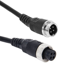 15m M12 4P Aviation Connector Video Audio Extend Cable for CCTV Camera DVR, 15m