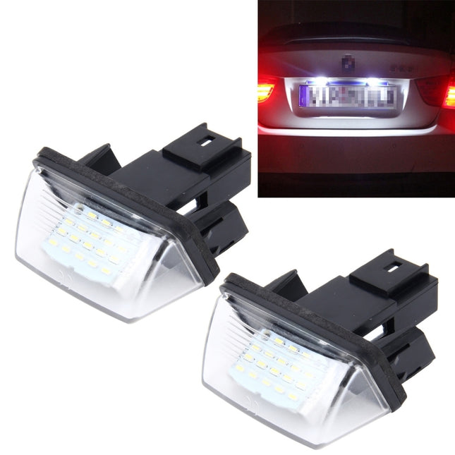 2 PCS License Plate Light with 24 SMD-3528 Lamps for Peugeot Citroen, For Peugeot