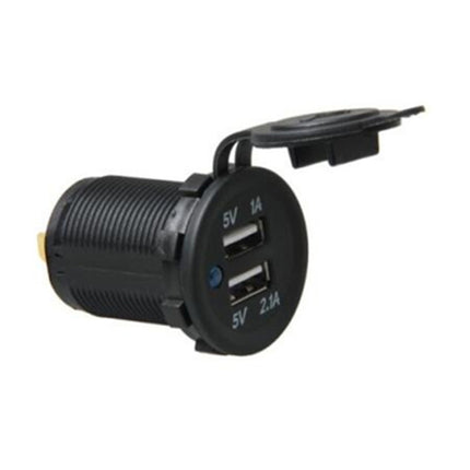 Car Motorcycle ABS Dual Port Charger, 2.1V  2 USB