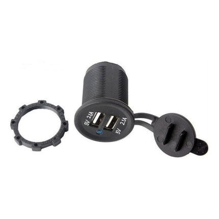 Car Motorcycle ABS Dual Port Charger, 2.1V  2 USB