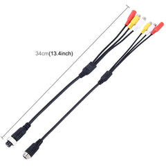 2 PCS 1 in 3 Ways Car Auto Monitor Camera DVR Male and Female 4 Pin Video Power Extension Cable Cord, Length: 34cm, 1 in 3 ways