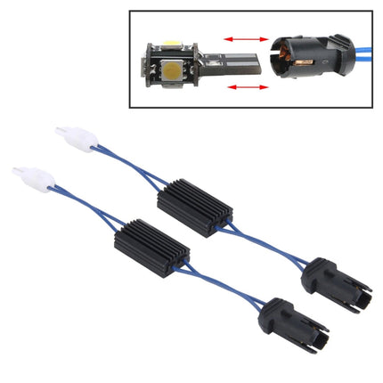 2 PCS T10 Car Auto Clearance Light Warning Error-free Decoder Adapter for DC 12V/3W, T10