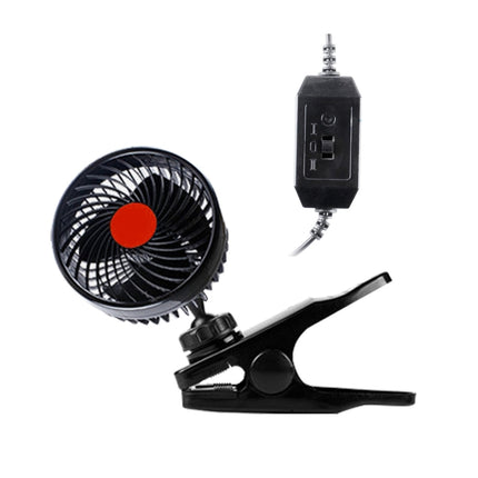 HUXIN HX-T602E 6.5W 4.5inch 360 Degree Adjustable Rotation Clip One Head Low Noise Mini Electric Car Fan with Roller Switch, DC24V, HX-T602E