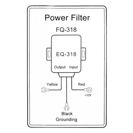 FQ-318 Car Stereo Radio Power Wire Engine Noise Filter Suppressor Isolator Power Supply Filter, FQ-318