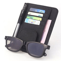 Multi-functional Auto Car Sun Visor Sunglass Holder Card Bill Ticket Storage Holder Pouch Bag