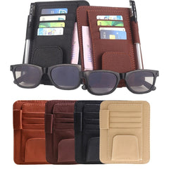 Multi-functional Auto Car Sun Visor Sunglass Holder Card Bill Ticket Storage Holder Pouch Bag