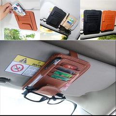Multi-functional Auto Car Sun Visor Sunglass Holder Card Bill Ticket Storage Holder Pouch Bag