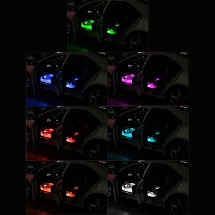 4 in 1 4.5W 36 SMD-5050-LEDs RGB Car Interior Floor Decoration Atmosphere Colorful Neon Light Lamp with Wireless Remote Control, DC 12V, 4.5W RGB Colorful