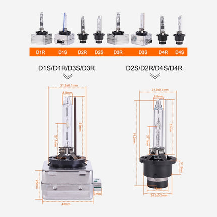 2 PCS D4S 35W 3800 LM 6000K HID Bulbs Xenon Lights Lamps, DC 12V, D4S