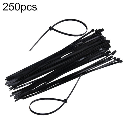 250pcs /Pack 5mm*300mm Nylon Cable Ties, 5mm*300mm Black, 5mm*300mm White