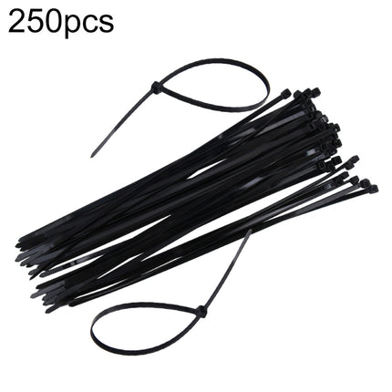 250pcs /Pack 5mm*300mm Nylon Cable Ties, 5mm*300mm Black, 5mm*300mm White