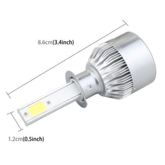 2 PCS  H1 18W 1800 LM 8000K IP68 Canbus Constant Current Car LED Headlight with 2 COB Lamps, DC 9-36V