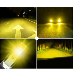 2 PCS  H3 18W 1800 LM 6000K IP68 Canbus Constant Current Car LED Headlight with 2 COB Lamps, DC 9-36V