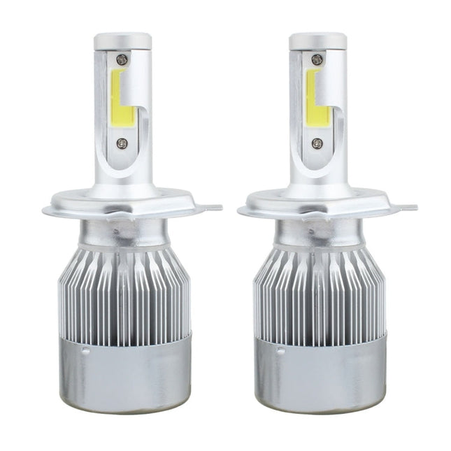 2 PCS  H4 18W 1800 LM 6000K IP68 Canbus Constant Current Car LED Headlight with 2 COB Lamps, DC 9-36V