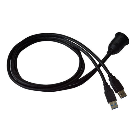 1m Flush Mount USB 3.0 Dock Car Ship Motorcycle Dashboard Panel Male to Female Data Waterproof Extension Cord, For Cable Length: 1m