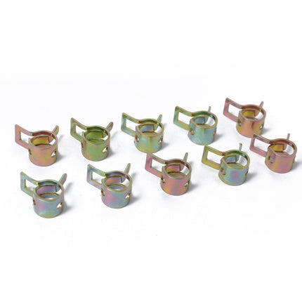 10 PCS 9mm Car Spring Clip Fuel Line Hose Clip Water Pipe Air Tube Clamp Fastener, 10 PCS 9mm