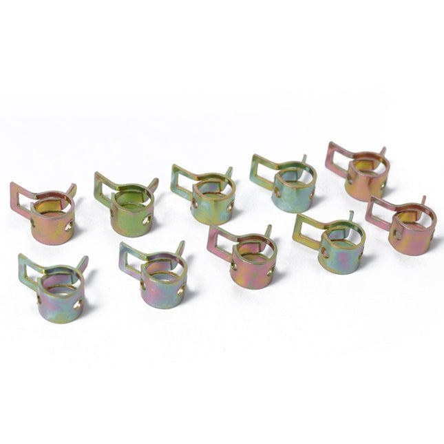 10 PCS 15mm Car Spring Clip Fuel Line Hose Clip Water Pipe Air Tube Clamp Fastener, 10 PCS 15mm