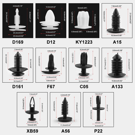 415 PCS Car Retainer Clips Assortment Car Panel Trim Plastic Fasteners Rivet Clips Set, 415 PCS