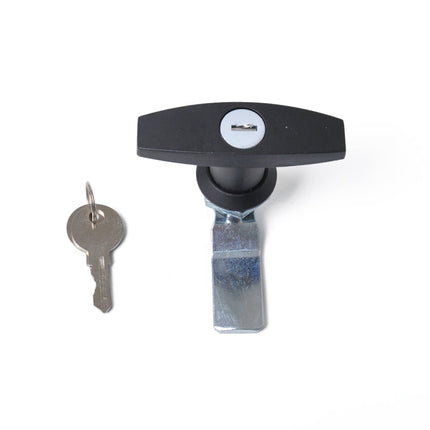 T Shape Handle Paddle Entry Door Latch & Keys Tool Box Lock for Trailer / Yacht / Truck, T Shape Handle (Black)
