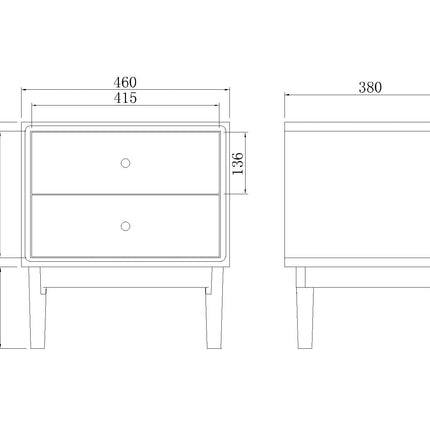 Wright Oak Bedside Table