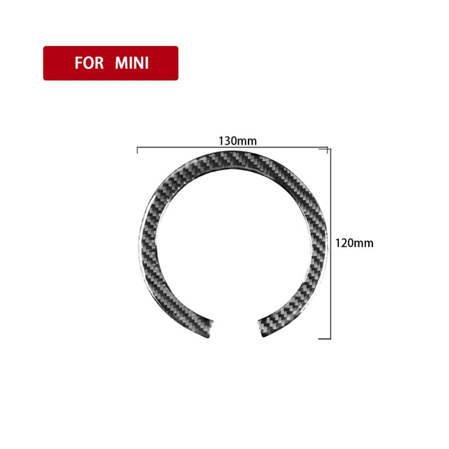 Car Steering Wheel R Chassis Carbon Fiber Decorative Sticker for BMW MINI R55 / R56 / Countryman R60 / Paceman R61, Steering Wheel R Chassis