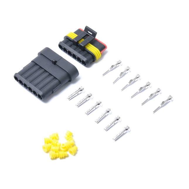 10 Sets 6 Pins Way Sealed Waterproof Electrical Wire Connector Plug Terminal Car Auto Set