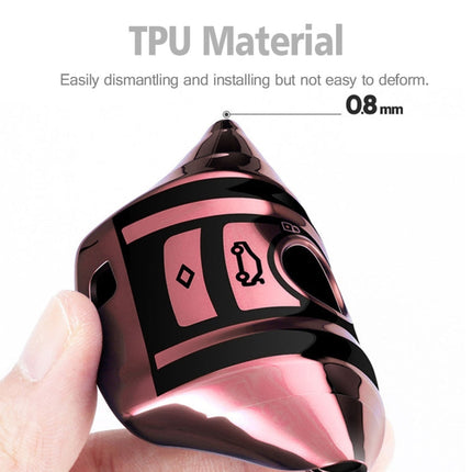 TPU One-piece Electroplating Opening Full Coverage Car Key Case with Key Ring for TOYOTA YARIS L / COROLLA / YARIS L / CAMRY / VIOS / HIGHLANDER