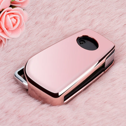 TPU One-piece Electroplating Opening Full Coverage Car Key Case with Key Ring for TOYOTA YARIS L / COROLLA / YARIS L / CAMRY / VIOS / HIGHLANDER