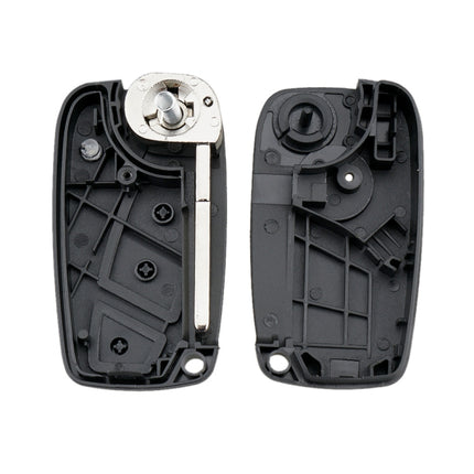 For FIAT Car Keys Replacement 3 Buttons Car Key Case with Side Battery Holder, Black, Blue