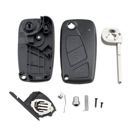 For FIAT Car Keys Replacement 3 Buttons Car Key Case with Side Battery Holder, Black, Blue