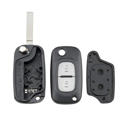 For RENAULT Clio / Megane / Kangoo / Modus Car Keys Replacement 2 Buttons Car Key Case with Foldable Key Blade, For RENAULT Clio 2 Buttons