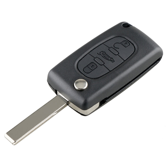 For PEUGEOT 3 Buttons Intelligent Remote Control Car Key with Integrated Chip & Battery & Holder & Slotted Key Blade, Frequency: 433MHz, 3 Buttons