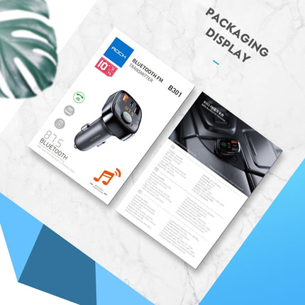 ROCK B301 Dual USB + PD Bluetooth 5.0 FM Transmitter & Car Charger, Support TF Card / U-disk