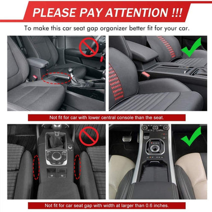 Car Multi-functional Driver Seat Console PU Leather Box Cigarette Lighter Charging Pocket Cup Holder Seat Gap Side Storage Box, Driver Seat