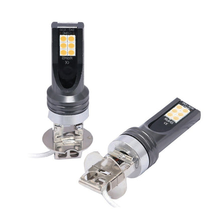 2 PCS H3 DC12V-24V / 12W / 3000K / 800LM 12LEDs SMD-3030 Car LED Fog Light, H3