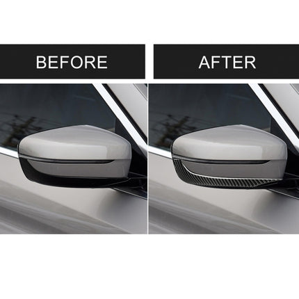 2 PCS Car Carbon Fiber Rearview Mirror Bumper Strip Decorative Sticker for BMW G30 (2018-2019) / G11 (2016-2019), Right Drive without Lens, Rearview Mirror Right Drive without Lens
