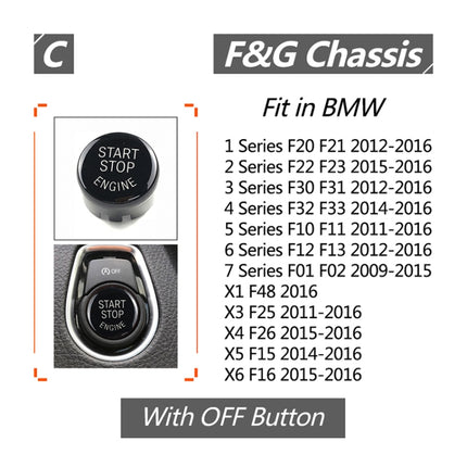 Car Engine Start Key Push Button Cover for BMW G / F Chassis,  with Start and Stop, For BMW G / F Chassis, with Start and Stop (Silver), For BMW G / F Chassis, with Start and Stop (Black), For BMW G / F Chassis, with Start and Stop (Blue)              ...