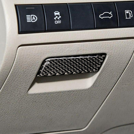 Car Carbon Fiber Main Driving Storage Box Handle Decorative Sticker for Toyota Eighth Generation Camry 2018-2019, Main Driving Storage Box Handle