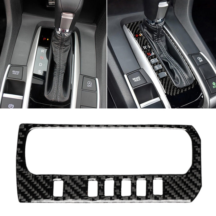 Car Carbon Fiber Gear Position Button Frame Decorative Sticker for Honda Tenth Generation Civic 2016-2019, Left Drive, Gear Position Button Frame